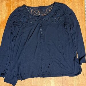 Hollister Blue Relaxed Buttoned Blouse